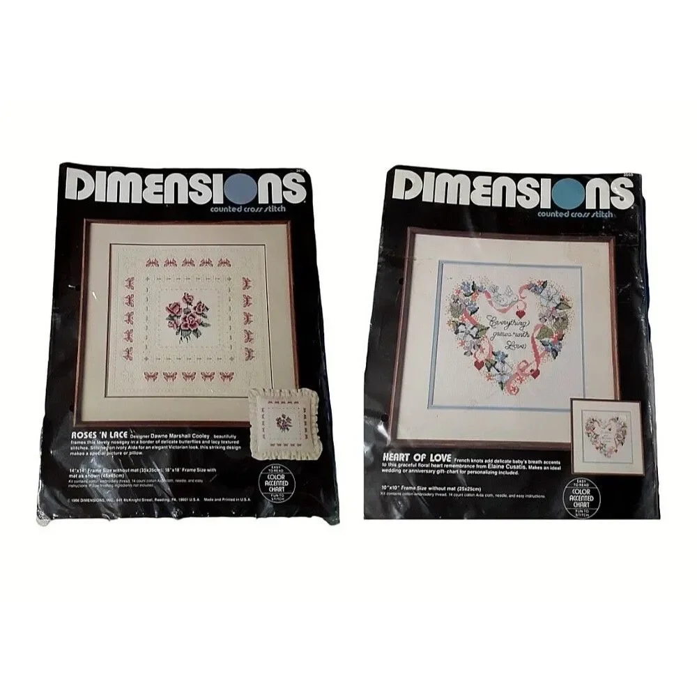 Dimensions Cross Stitch Lot of 2 Beige Multi Color Seal in Package